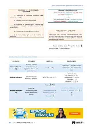 184 — www.direcaoconcursos.com.br
Maté Matemática e Matemática Financeira ria
CONJUNTOS NUMÉRICOS, MMC E MDC
 