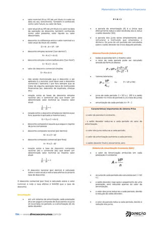 194 — www.direcaoconcursos.com.br
Matemática e Matemática Financeira
 