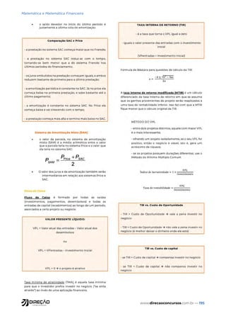 www.direcaoconcursos.com.br — 195
Matemática e Matemática Financeira
 