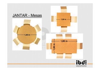 89 /117
ESCALA E ERGONOMIA
JANTAR - Mesas
 