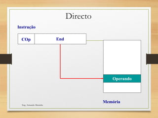 Directo
End
Memória
Instrução
Operando
COp
Eng. Armando Matsinhe
 
