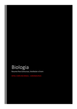 Biologia
Resumo Para Concursos, Vestibular e Enem
OPAS / OMS NO BRASIL - CORONAVIRUS
 
