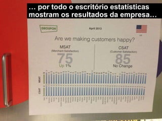 … por todo o escritório estatísticas
mostram os resultados da empresa…
 