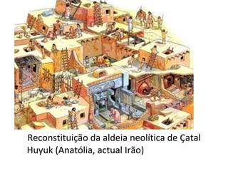 Reconstituição da aldeia neolítica de Çatal
Huyuk (Anatólia, actual Irão)
 