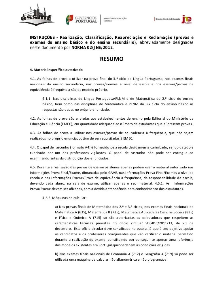 Resumo norma02 (exames)