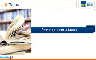 29
Temas
Principais resultados
 