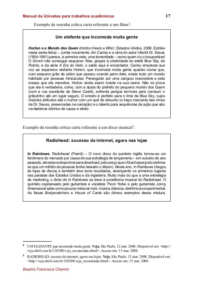 Exemplo de resenha de um artigo