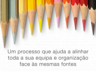 Image: nuttakit / FreeDigitalPhotos.net




                                          Um processo que ajuda a alinhar
                                          toda a sua equipa e organização
                                               face às mesmas fontes
 