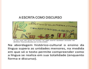 A ESCRITA COMO DISCURSO
 