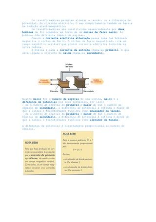 Resumo teorico electricidade