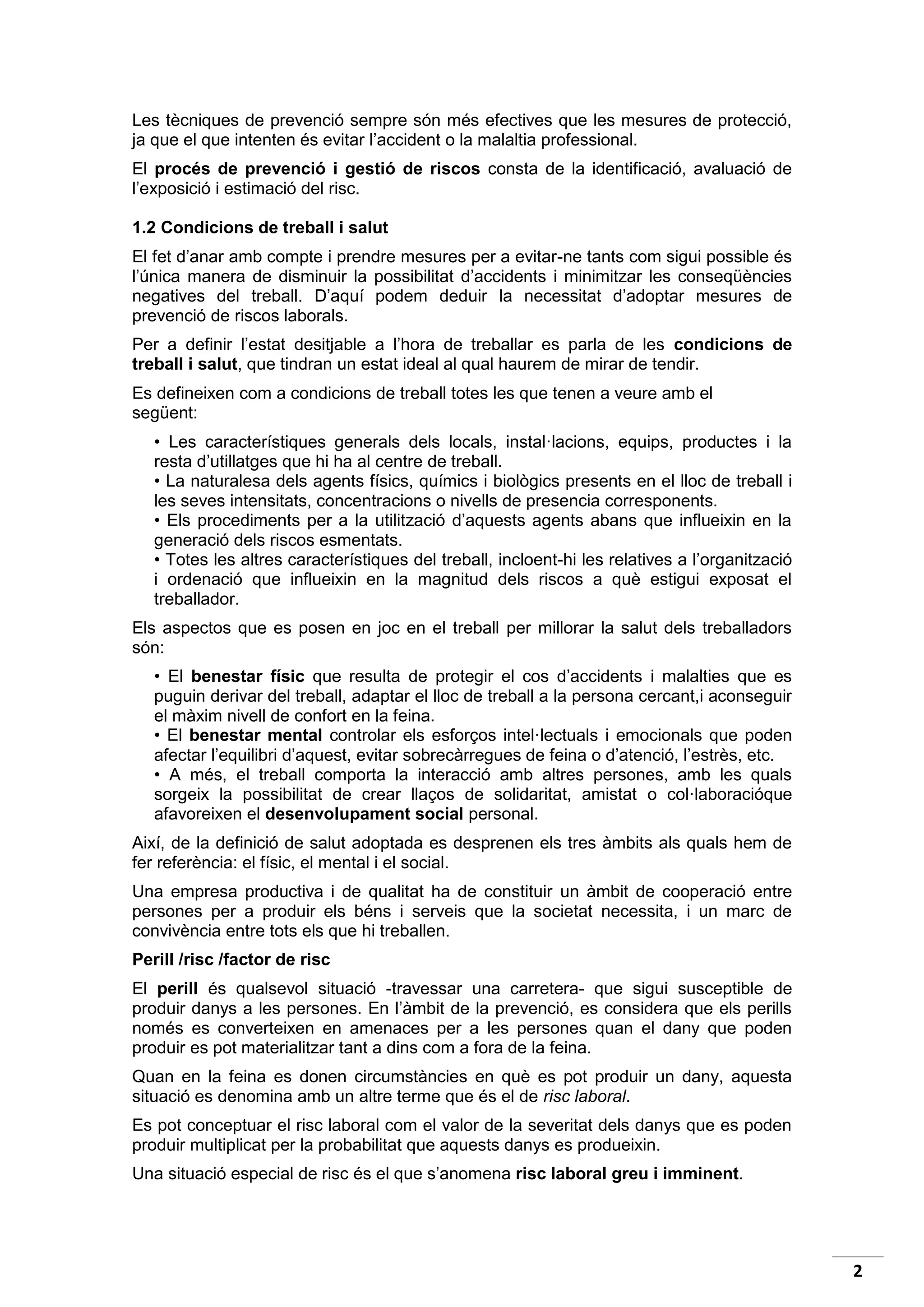 Resum Prevencio Riscos Laborals PDF Resum Prevencio Riscos Laborals PDF