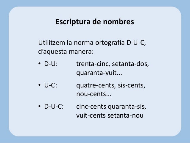 Resultado de imagen de Escriptura de nombres D-U-C
