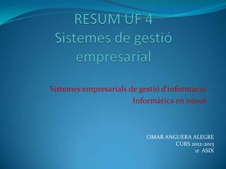 Sistemes empresarials de gestió d'informació
Informàtica en núvol
OMAR ANGUERA ALEGRE
CURS 2012-2013
1r ASIX
 