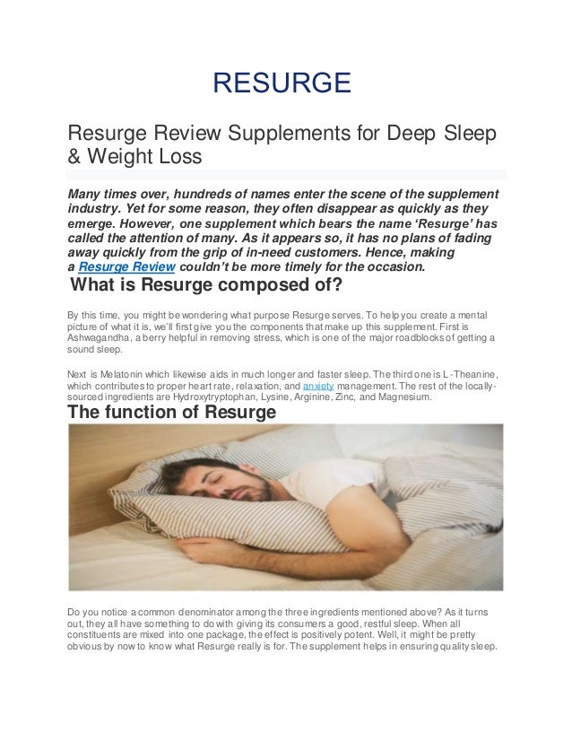 Resurge reviews: Does this deep sleep & weight loss supplement really work?  - Evergreen Good Health
