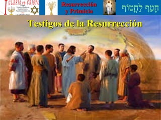 ‫וף‬ֹ‫ף‬‫חוט‬ֳ‫וט‬‫ל‬ַ‫ח‬ ‫וטף‬ַ‫ח‬‫ח‬ָResurrecciónResurrección
y Primiciay Primicia
Testigos de la ResurrecciónTestigos de la Resurrección
 