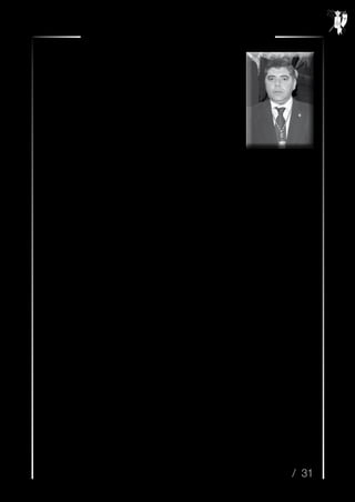 / 31
Resurrexit n.º 35 / Semana Santa 2014
Hermanos y Hermanas
en Cristo Resucitado
	 Un año más y tras terminar esta primera legislatura y
habiendo sido elegidos para los próximos tres años, quiero
deciros que trabajaremos con la misma o más ilusión por
nuestra cofradía.
	 Sigo insistiendo en la colaboración y participación de todos vosotros en los
actos que se programan y se realizan a lo largo de todo el año.
	 Tenemos directivos y colaboradores que dedican parte de su tiempo libre a la
preparación de muchas actividades y lo hacen con gran ilusión, pero que se ven frus-
trados por la poca asistencia, os pido vuestras criticas, ideas y sugerencias, así podre-
mos mejorar y enriquecer cada día mas nuestra cofradía y nuestro espíritu humano.
	 Inmersos ya en la cuaresma y preparándonos para la Semana Santa, volqué-
monos hacia la caridad con tantas personas que se ven desamparadas y recordemos
las palabras recogidas por Mateo 25, 35-40,
“Porque tuve hambre, y me disteis de comer; tuve sed, y me disteis de beber; fui foras-
tero, y me recogisteis; estuve desnudo, y me cubristeis; enfermo, y me visitasteis; en la
cárcel, y vinisteis a mí.
	 Entonces los justos le responderán diciendo: Señor, ¿cuándo te vimos ham-
briento, y te sustentamos, o sediento, y te dimos de beber? ¿Y cuándo te vimos foras-
tero, y te recogimos, o desnudo, y te cubrimos? ¿O cuándo te vimos enfermo, o en la
cárcel, y vinimos a ti?
Y respondiendo, les dirá: De cierto os digo que en cuanto lo hicisteis a uno de estos
mis hermanos más pequeños, a mí lo hicisteis”.
	 Por último deciros que esperamos vuestra asistencia a nuestra Fiesta Princi-
pal, la cual, se celebra como ya sabéis junto a la Vigilia Pascual, tan importante para
los cristianos, y como no, a nuestro desfile Procesional.
	 En nombre de esta nueva Junta Directiva y en el mío propio os deseamos una
feliz Pascua de Resurrección.
Manuel Jesús Martos Ruiz
Hermano Mayor
 