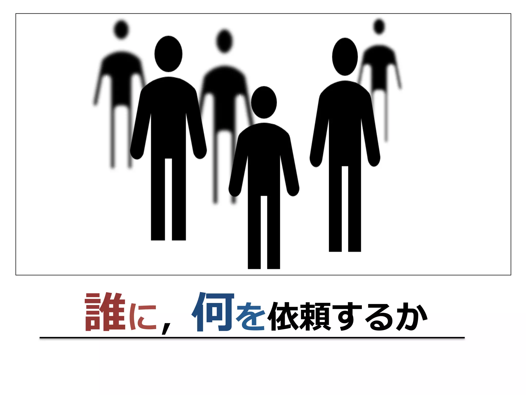 誰に，何を依頼するか
 