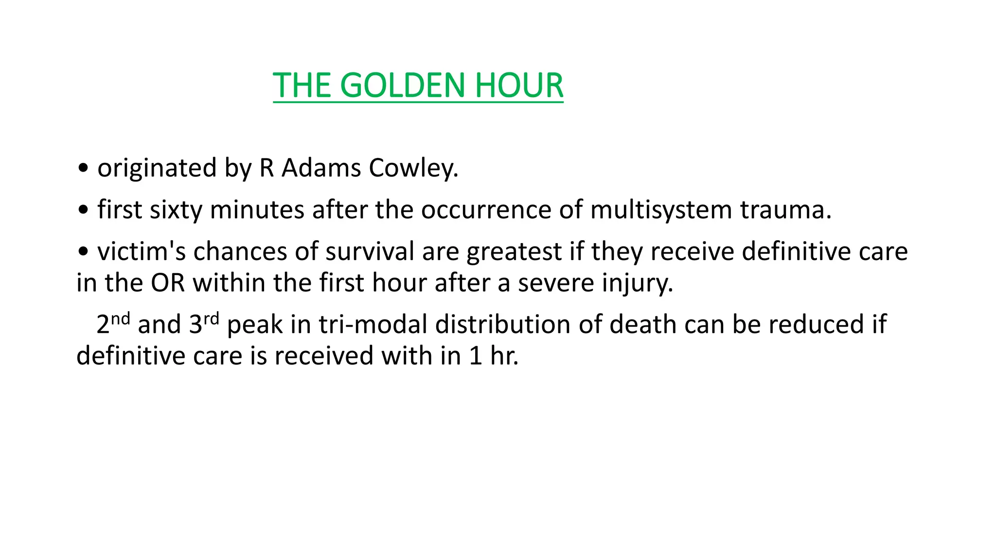 Resuscitation and transportation of trauma patients | PPTX