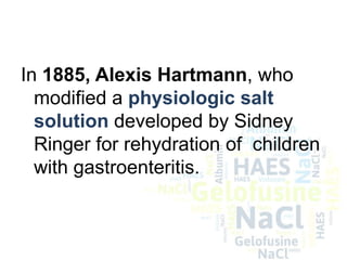 Sidney Ringer Resuscitation Fluids | PPTX