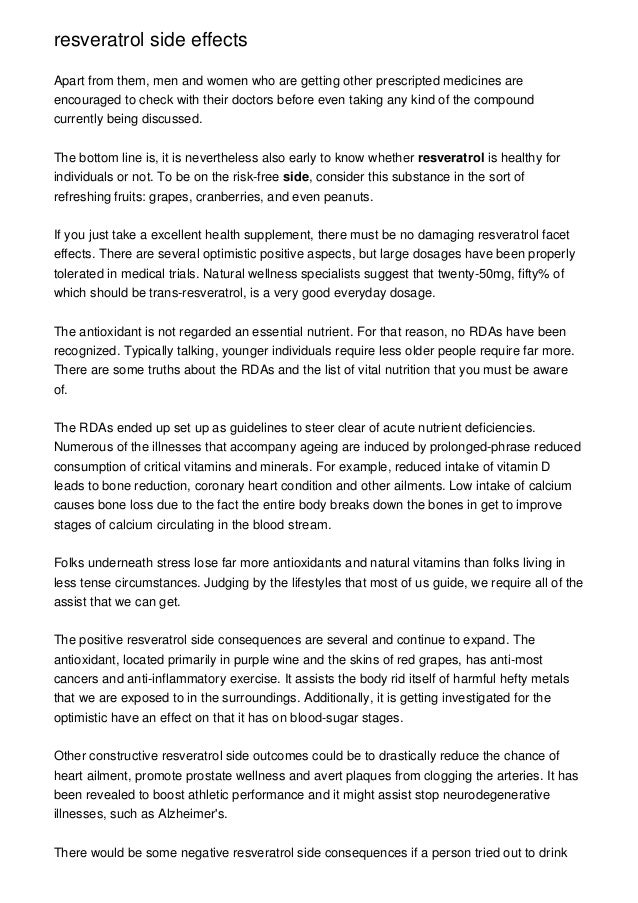 resveratrol side effects