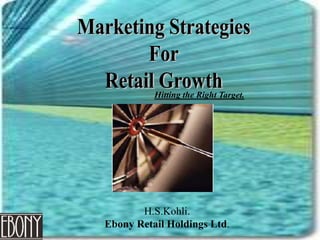 Hitting the Right Target.
H.S.Kohli.
Ebony Retail Holdings Ltd.
 