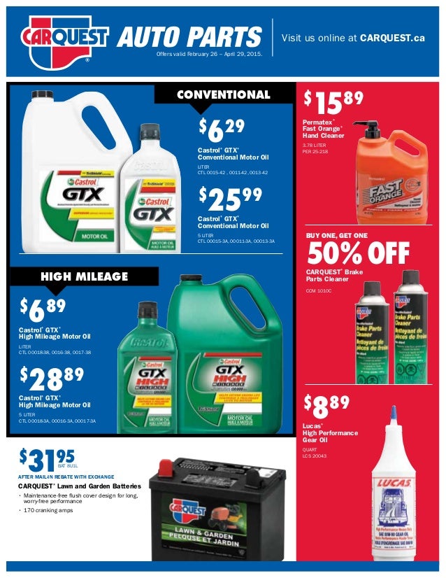 Carquest Auto Parts Retail Flyer Canada February 26 To April 29