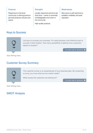 Retail Store Business Plan Example | PDF