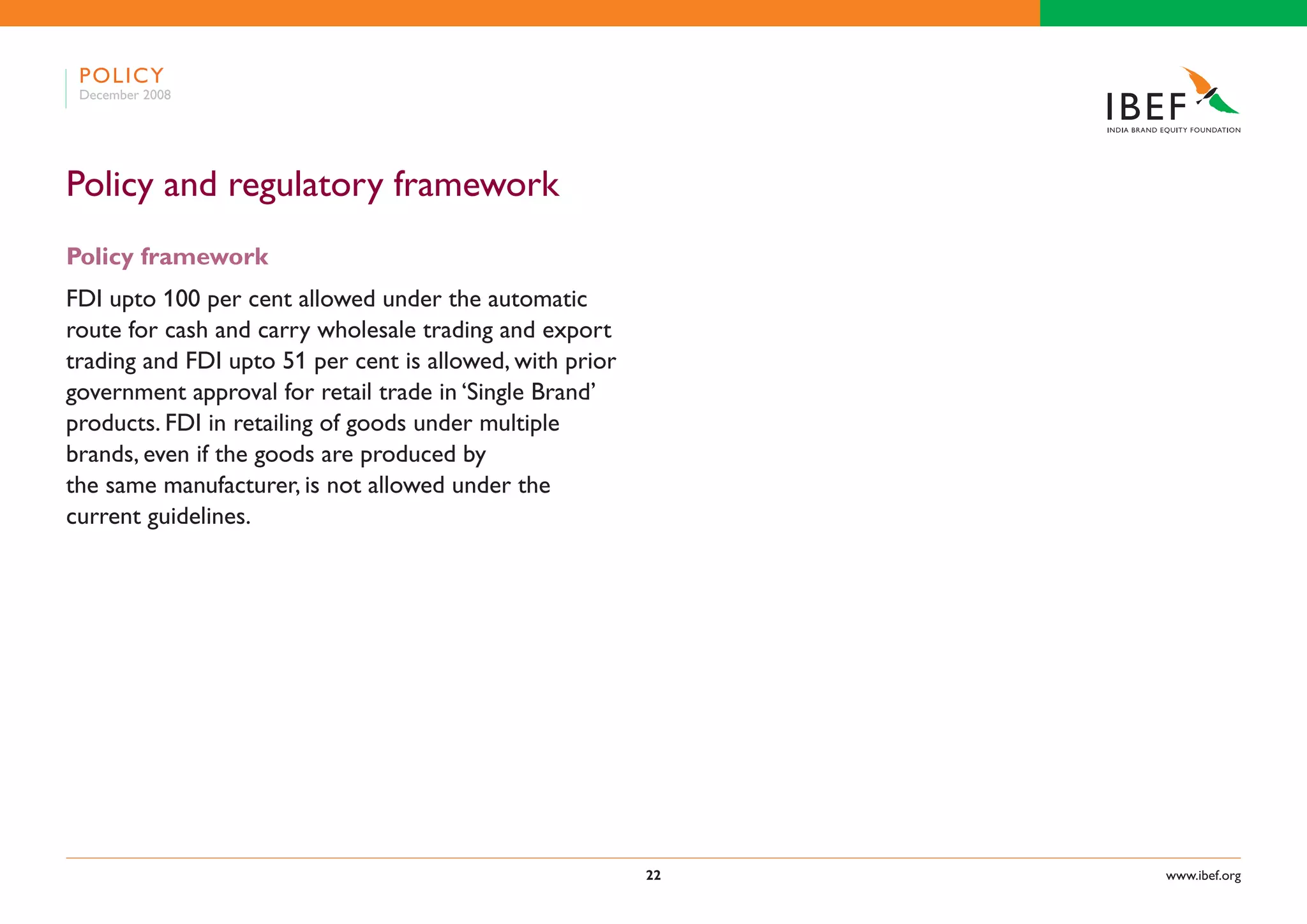 Indian Retail Industry Presentation 060109