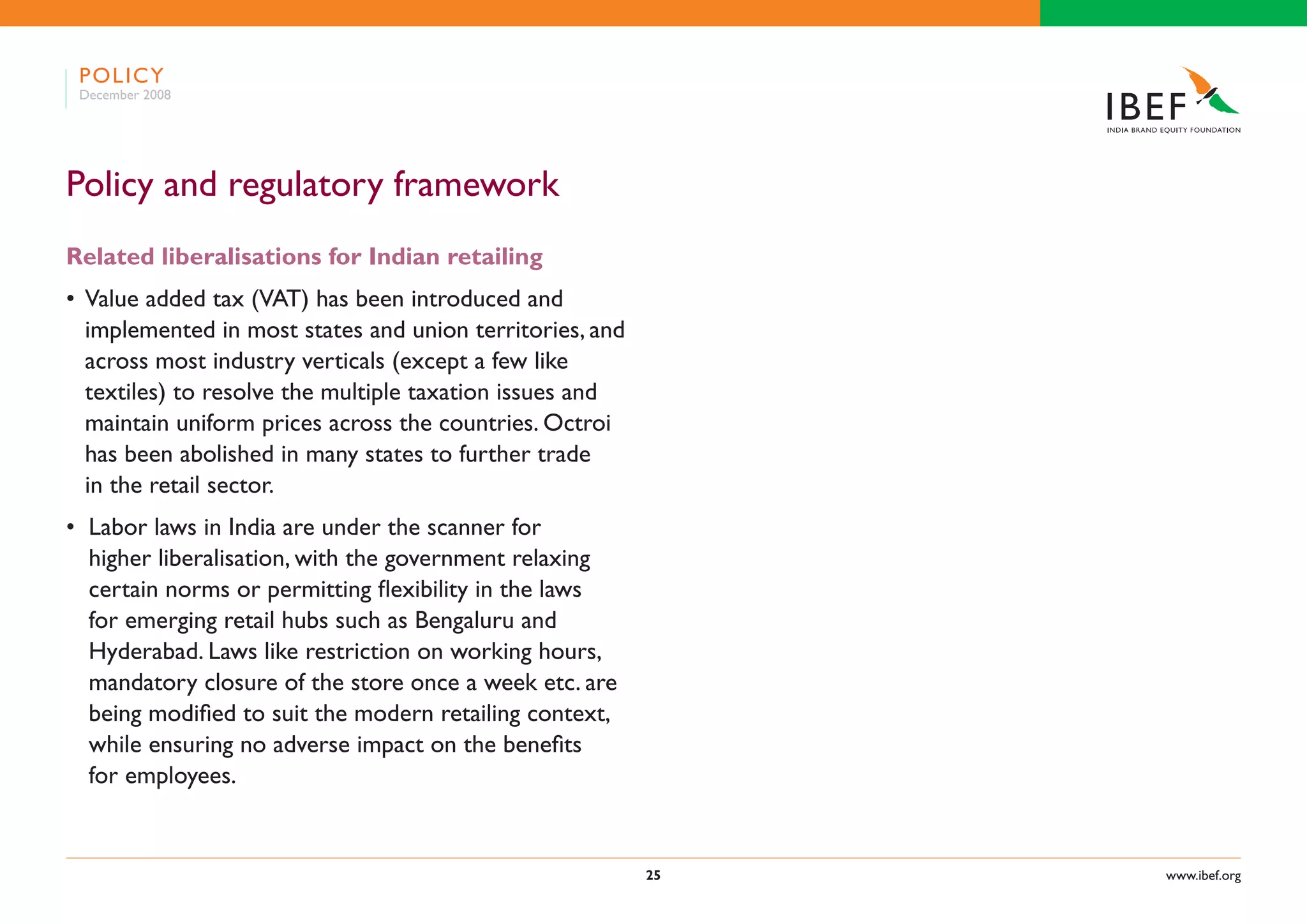 Indian Retail Industry Presentation 060109