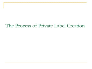 The Process of Private Label Creation
 