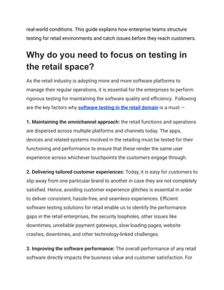 Retail Application Testing for Real-World Performance and Reliability | PDF