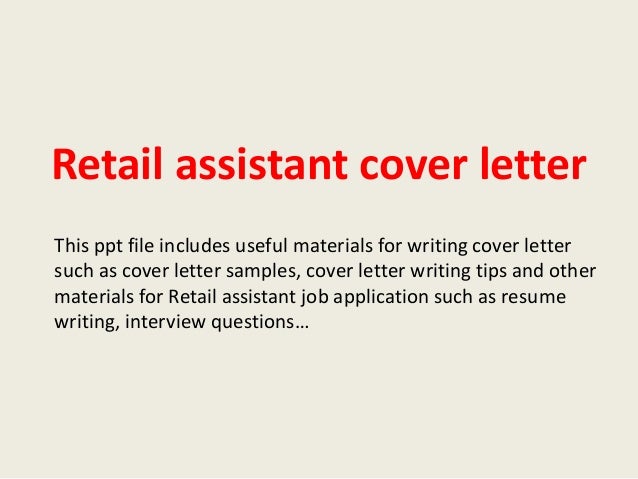 Retail assistant cover letter