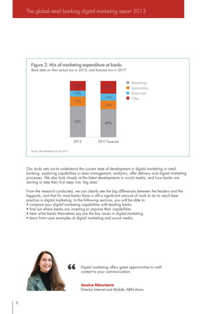 The global retail banking digital marketing report 2013

Figure 2: Mix of marketing expenditure at banks
Bank data on thei...