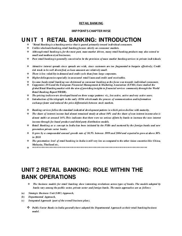 Retail Banking Things You Should Know From Mod A B