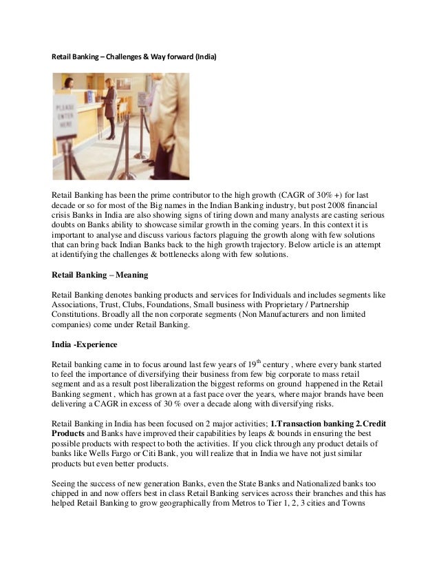 Retail Banking Challenges Way Forward India