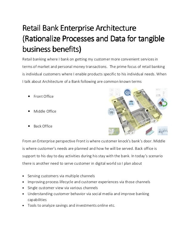 Retail Banking Enterprise Architecture Bank S Investment In Formatio