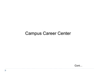 Campus Career Center




                       Cont…
 