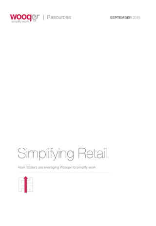 | Resources
 SEPTEMBER 2015
simplify work
Simplifying Retail
How retailers are leveraging Wooqer to simplify work
 