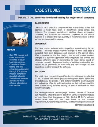 Case Study: Functional Testing for a Major Retail Company | PDF