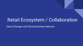 Retail Ecosystem / Collaboration
Game Changer with Social Business Network
 