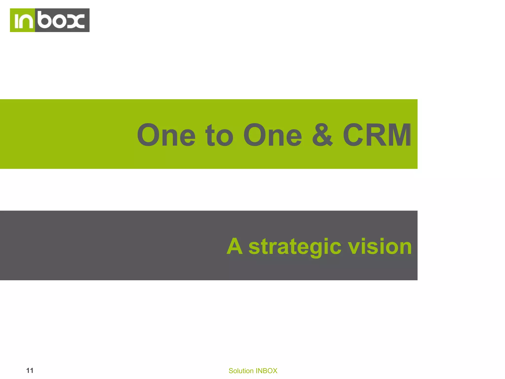 Consumer’s behaviour is changing
Criteria of customers’ preference towards retail chain
Цены

81%

Ассортимент товаров

76%

Качество

76%

Система скидок или акции

67%

Программа лояльности/ дисконтная программа для …

59%
53%

Предлагаемые бренды
Удобное расположение магазина

47%

Рекомендации родственников, друзей, знакомых, …

20%
19%

Привычка
Иное

1%

•

Обязательно

61%

Скорее всего, нет

10

Depth & width of the assortment become KEY in the
differentiation

•

Quality remains a strong pillar

•

… the consumer is looking for better consideration
& greater attention, and ready to play WIN-WIN

29%

Да, вероятно

Конечно, нет

Discount is good but prices reality would be better

•

Is the loyalty card, a stimulus in your
choice?

8%
2%

Solution INBOX

 