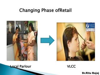 Changing Phase ofRetail




Local Parlour            VLCC
                                Dr.Ritu Bajaj
 