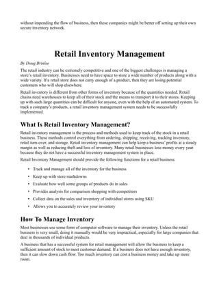 Retail invontry