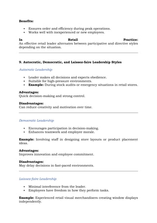 Retail Directive Retail Leadership Dynamics Full Unit Notes | DOCX