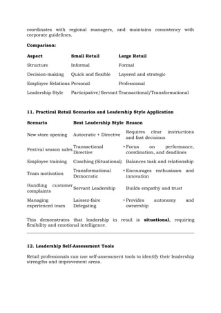 Retail Directive Retail Leadership Dynamics Full Unit Notes | DOCX