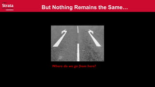 But Nothing Remains the Same…
Where do we go from here?
 