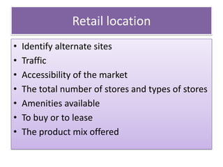 Retail Location | PPTX