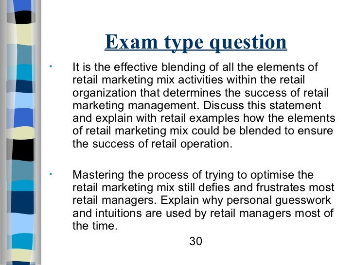 retail marketing mix and planning marketing mix elements