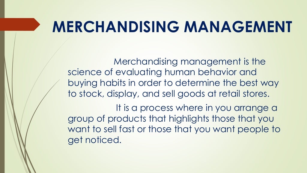 RETAIL MERCHANDISING MANAGEMENT PROCESS