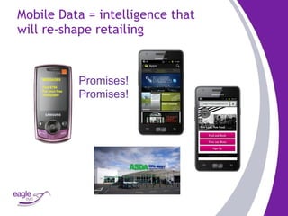 Mobile Data = intelligence that  will re-shape retailing MESSAGES Text 6754  For your free newspaper Promises! Promises! 